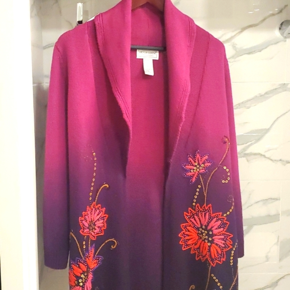 Victor Costa Occasion size XS sweater embroidered